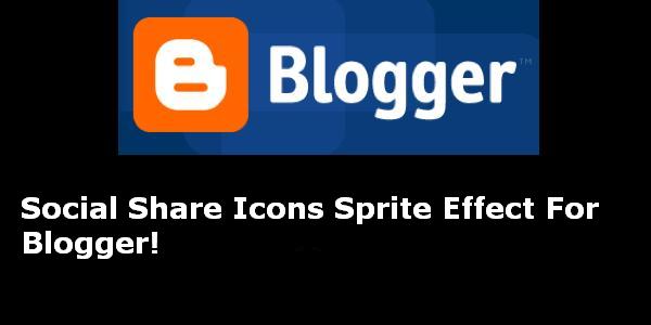 Social Share Icons Sprite Effect For Blogger