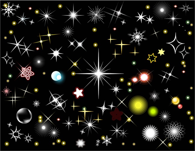 free stars and light effects vector graphics