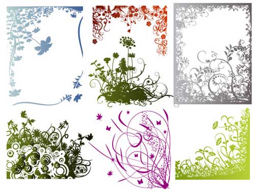 free vector art flowers floral borders frames corners