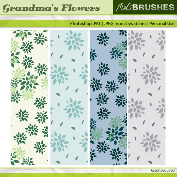 Greeny Free Floral Photoshop Patterns
