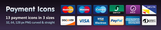 Free Credit Card, Debit Card and Payment Icons