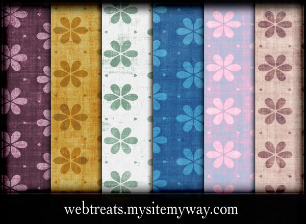 Grungy Floral Patterns - 10 Patterns