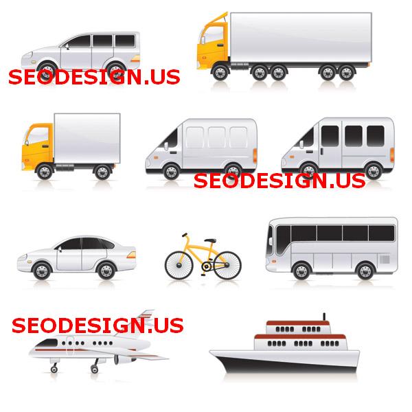Free Variety of Transport Vector Icons