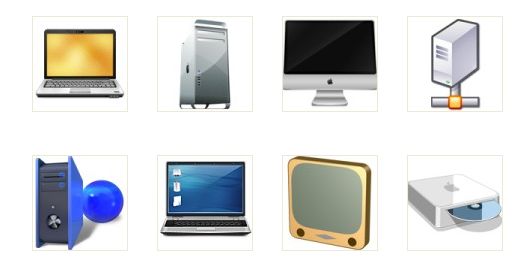 Free glossy computers icons