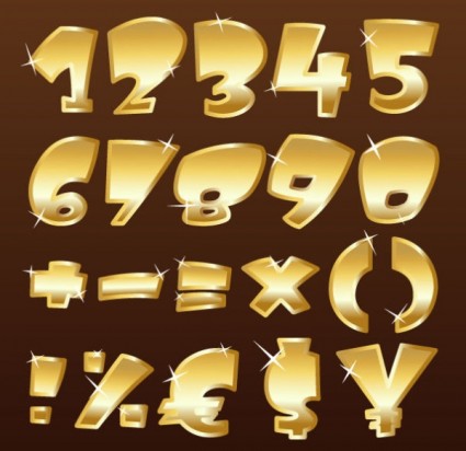 Gold Metal Fonts Vector Textures