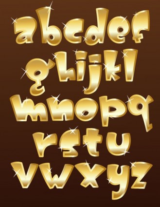 Gold Metal Fonts Vector Textures