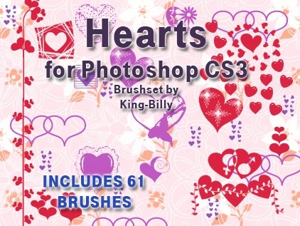 61 Retro Hearts Photoshop Brushes