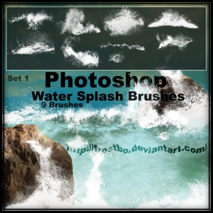 Water Splashes Photoshop Brushes