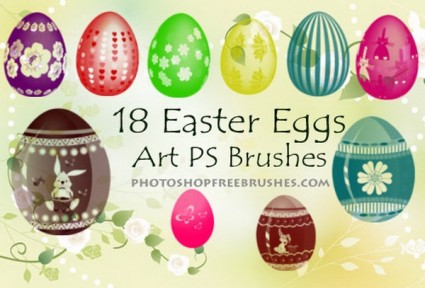 18 Easter Egg Photoshop Brushes