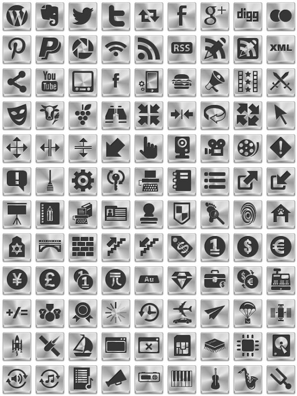 200+ Silver Web Icons