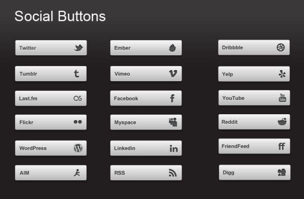 20 Social Media Buttons
