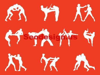 30+ Fighting People Silhouettes