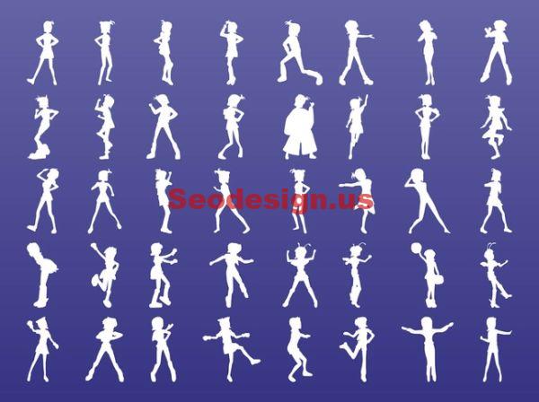 Vector Girls Silhouettes