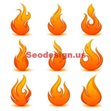 Vector Flame Icons Set