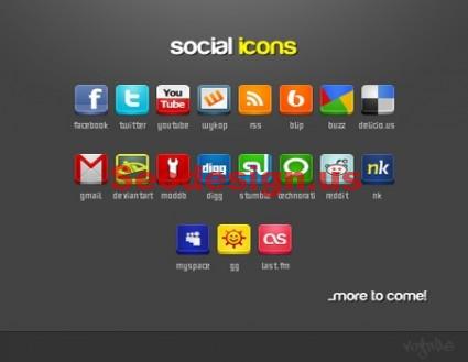 Glossy PNG Social Icons Set