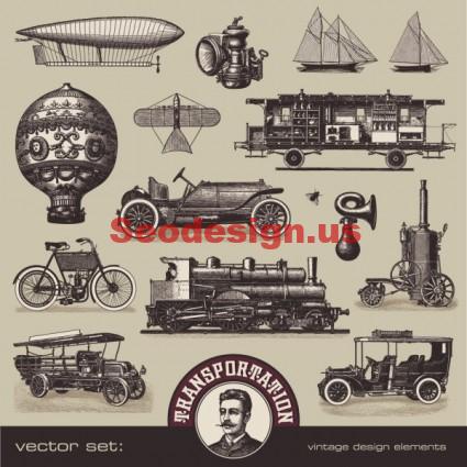 Vintage Vehicles Vector Graphics Download