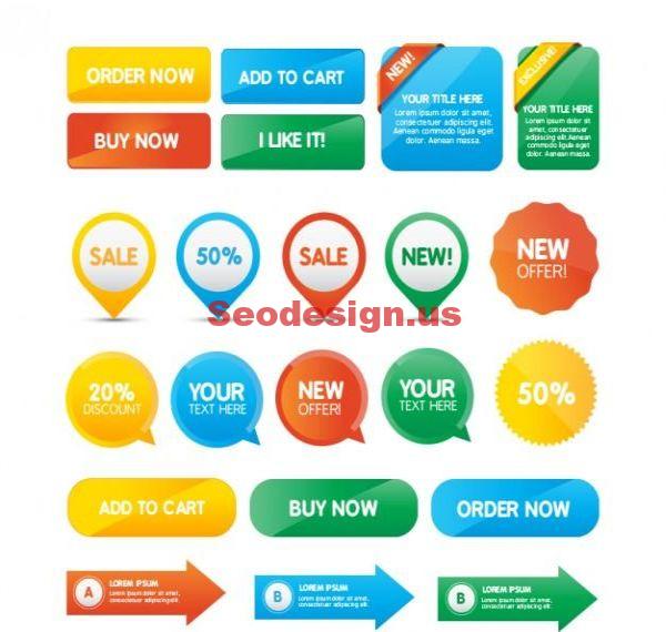 Order Buy Sale Buttons Vector