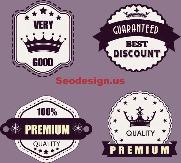 Ornament Sales Tags Vector Icons