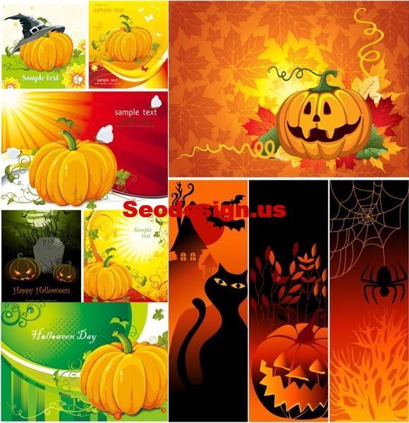 10 Abstract Halloween Vector Backgrounds