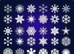 30 White Free Snowflake Vector Icons