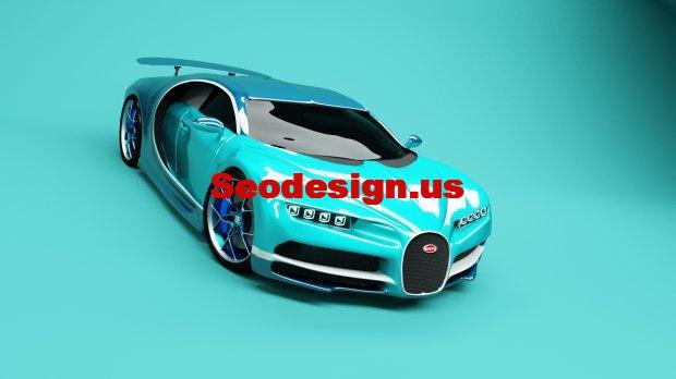 Bugatti Chiron 3D Blender Model