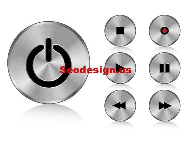 Free Digital Silver Buttons - Seodesign - Web Design Resources